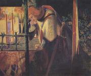 Dante Gabriel Rossetti Sir Galahad at the Ruined Chapel (mk28) oil painting on canvas